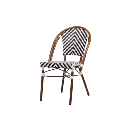 เก้าอี้ นั่งเล่น Woven Bistro Dining Chair - Black and White